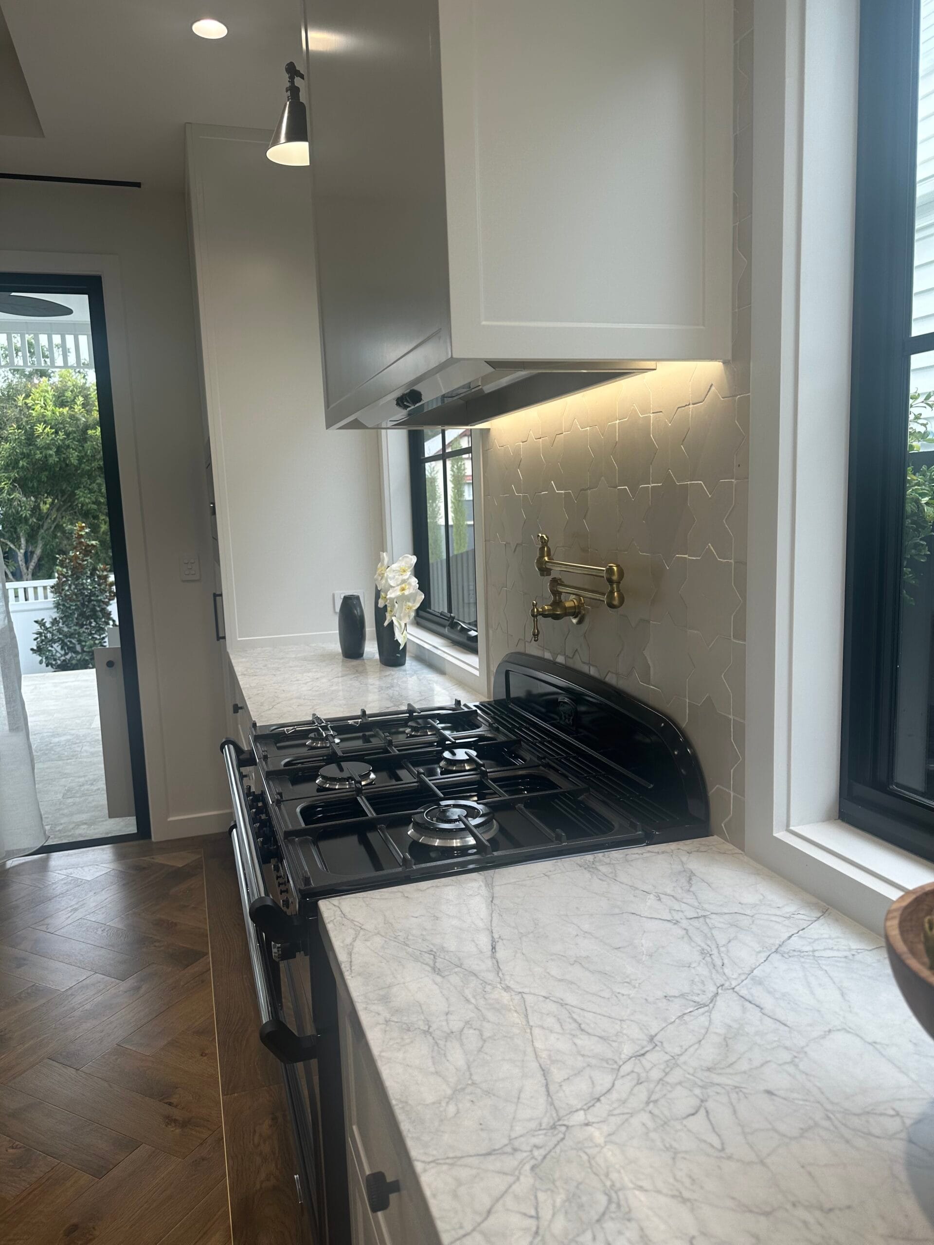 Completed residential gas appliance installation in a Brisbane kitchen