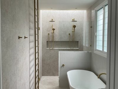 Completed bathroom plumbing renovation in Brisbane